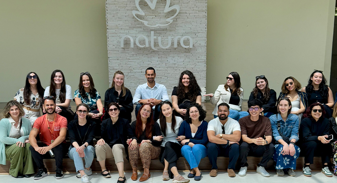 C F M M students outside Natura in Brazil